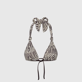 Frankies Bikinis Kealy Top - Zebra Print UV Protective Material Breezy Days