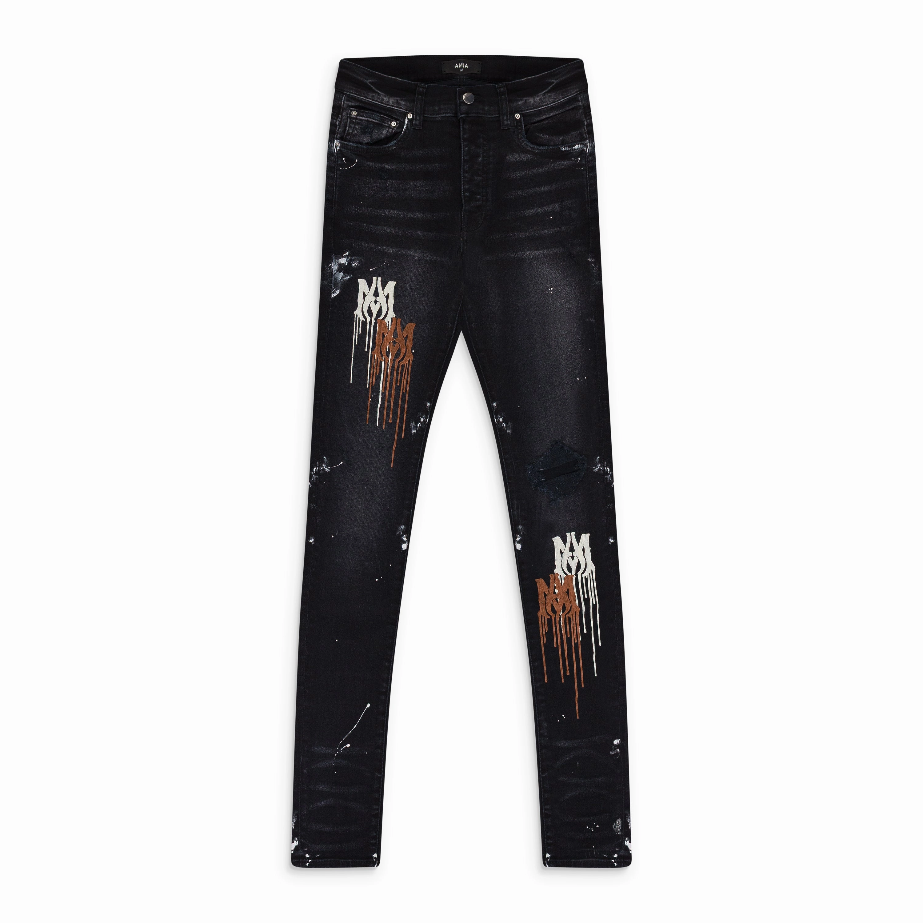 AGED BLACK MA DRIP JEANS Stone Wash Finish Spring Mood Bold