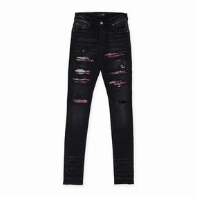 Subtle Look AGED BLACK TIE DYE BANDANA THRASHER JEANS