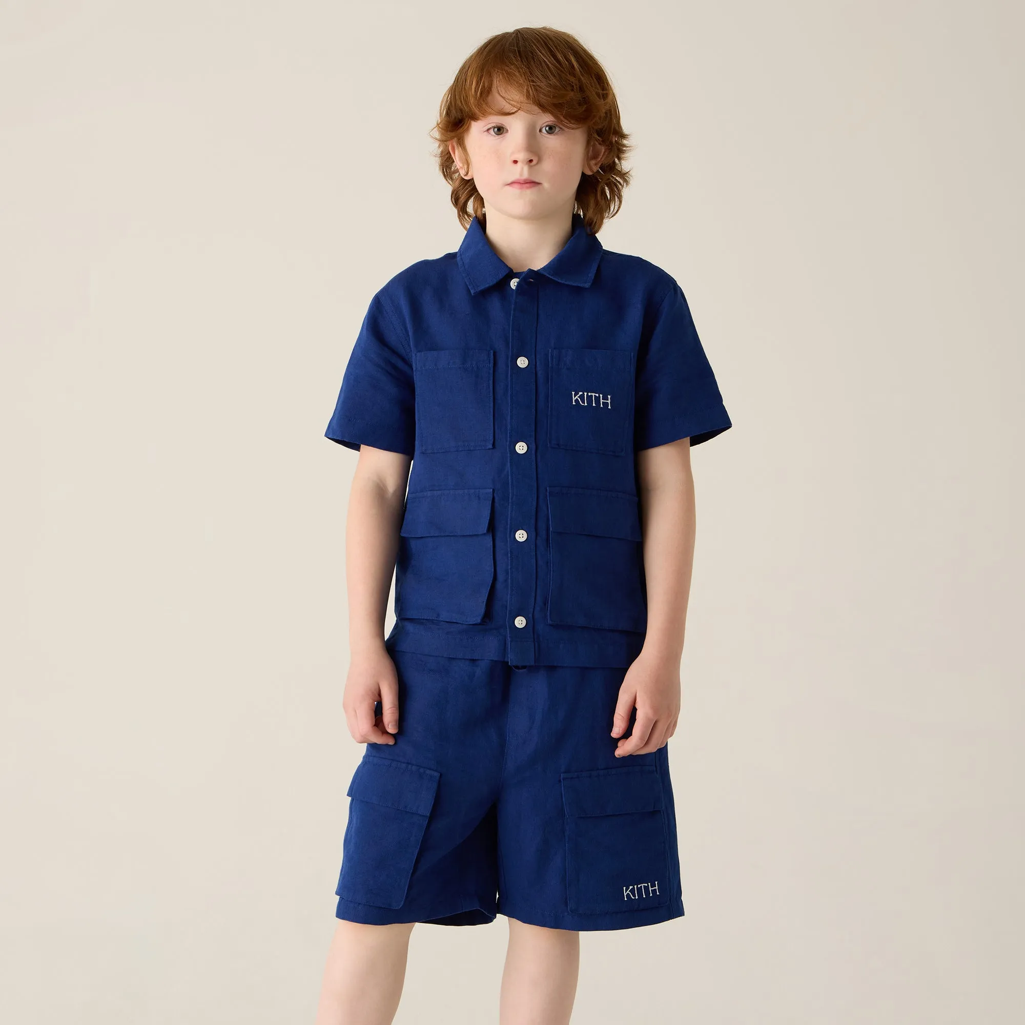 Subtle Print Snug fit Kith Kids Belmont Utility Shirt - Screen