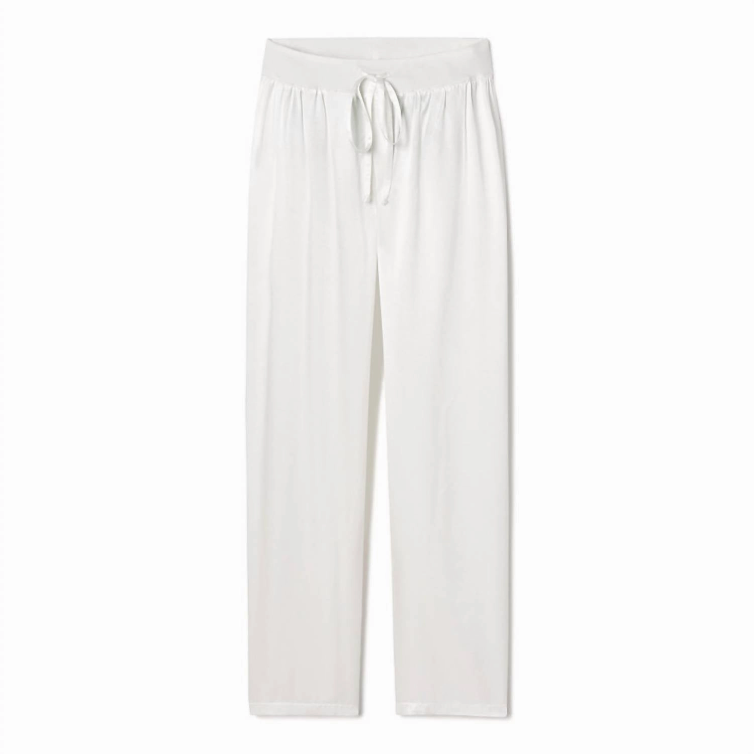 Durable Reinforced Edges Jolie Satin Pant With Draw String In Pearl