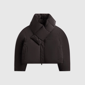 Heavy Duty Zippers WaterRepellentExterior Alexander Wang Cropped Puffer with Detachable Scarf - Black