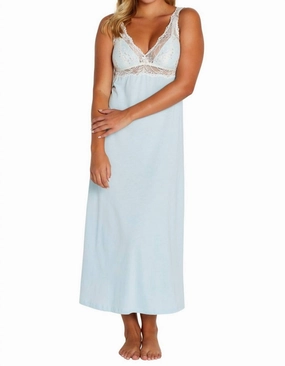 Alissa Tank Nightgown In Starlight Blue Reinforced Hems