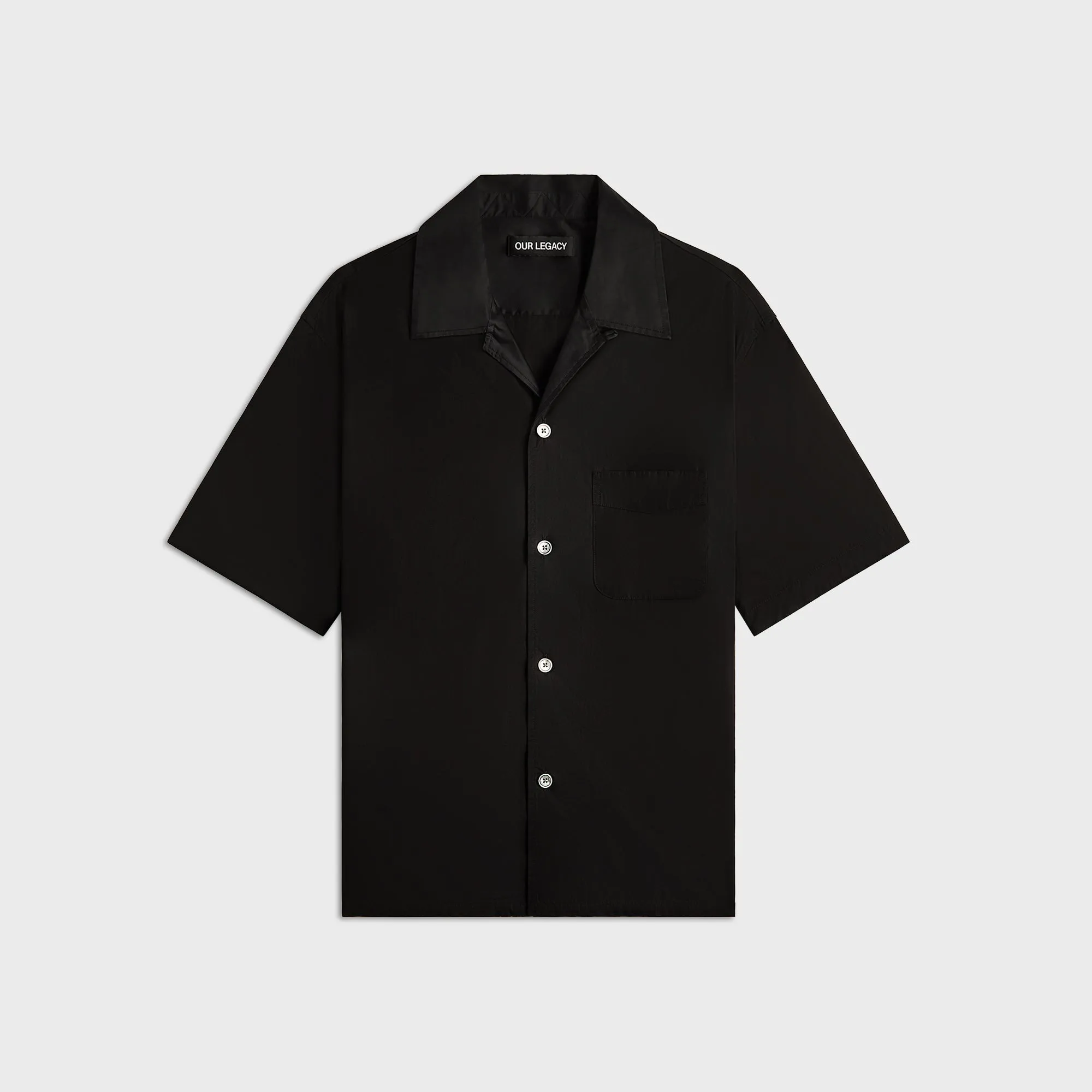 Coffee Run Multipurpose Layering Fabric Our Legacy Heusen Shirt  - Black All Day Poplin