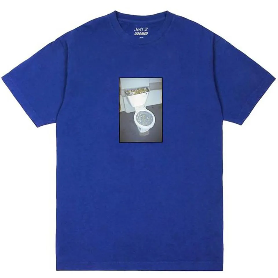 Smart Layering Elegant Doomed X Jeff Z Ashtray T-Shirt - Blue