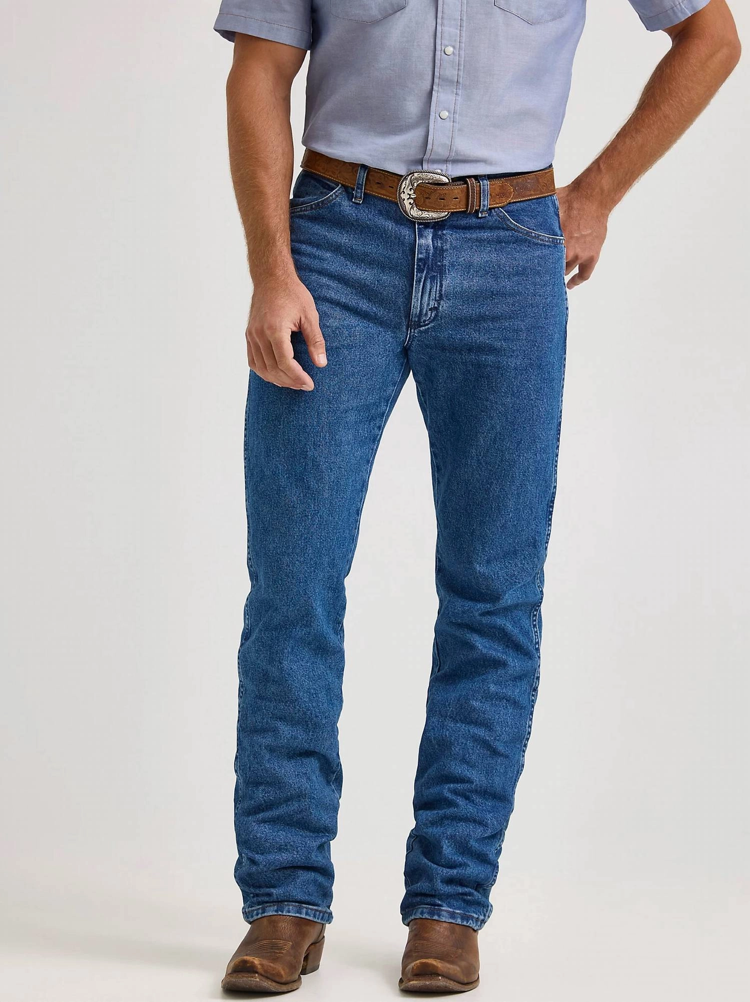 Date Night Daily Wear Cowboy Cut Original Fit Jean - Short In Blue