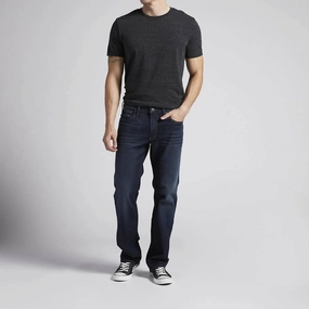 Allan Slim Fit Straight Leg Jeans In Dark Blue Minimalist Style Family Style Comfy Fashion Piece