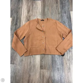 ^Sweater Cardigan By Pretty Garden In Tan, Size: M Tubular Body Construction SoftLining
