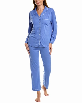Flora by Flora Nikrooz 2pc Knit Notch Collar Pajama Set Tagless Design