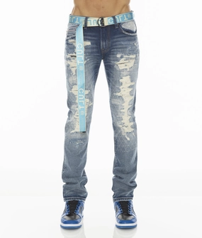 No Hassle Fit ROCKER SLIM RIDGED w/BABY BLUE BELT