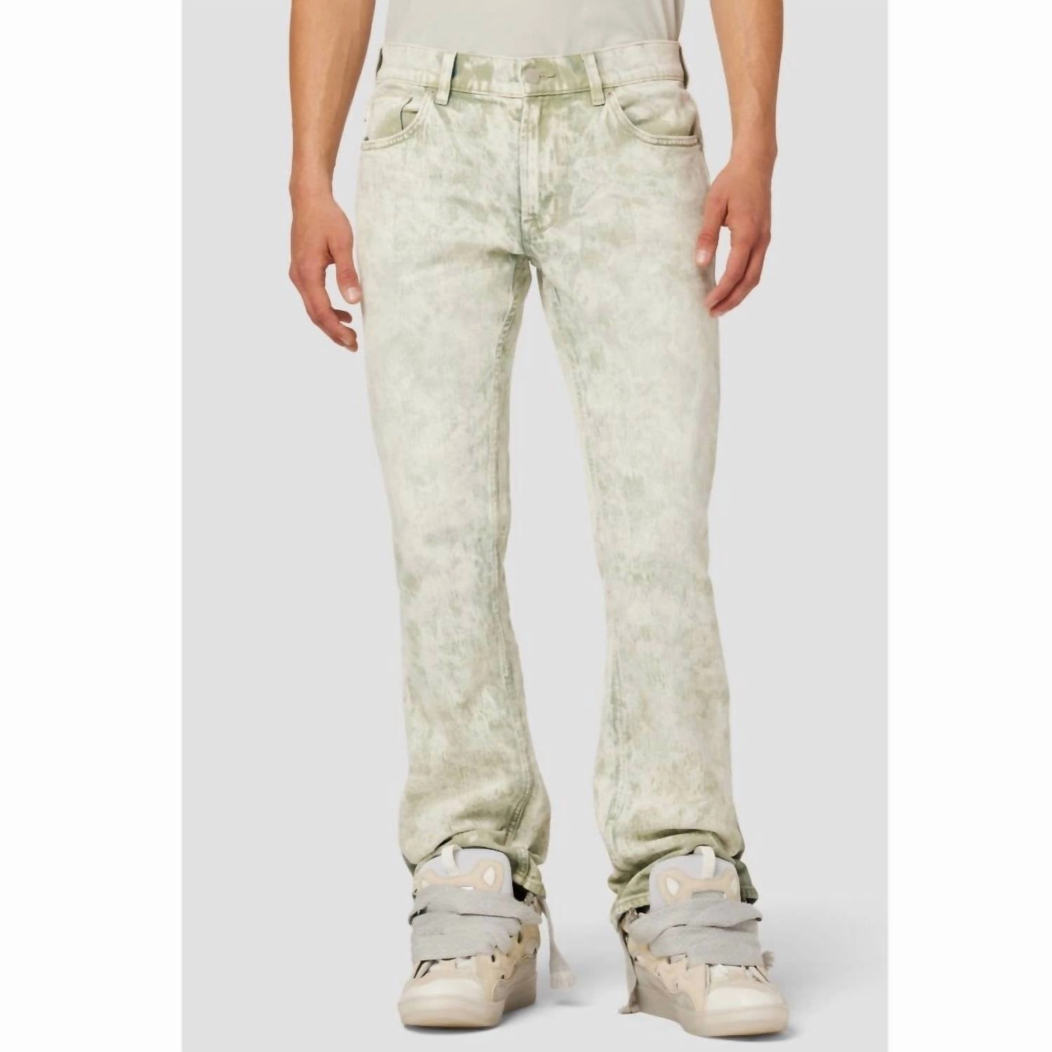 Walker Kick Flare Jeans In Acid Army Wash Office Wear Weekend Warrior Trend Setter