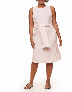 Hidden Pocket Detail Amare Women's Plus-Size Midi Dress