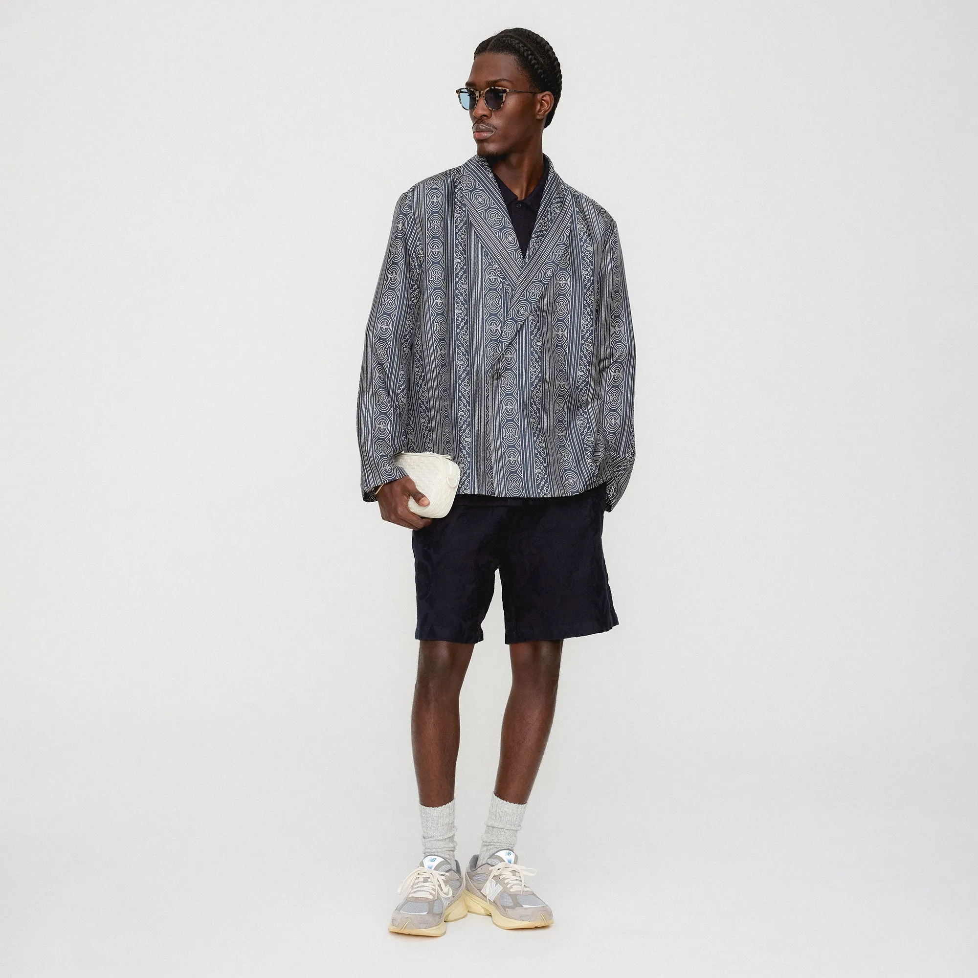Holiday Style Graduation Ceremony &Kin Batik Stripe Long Sleeve Thompson Crossover Shirt - Nocturnal