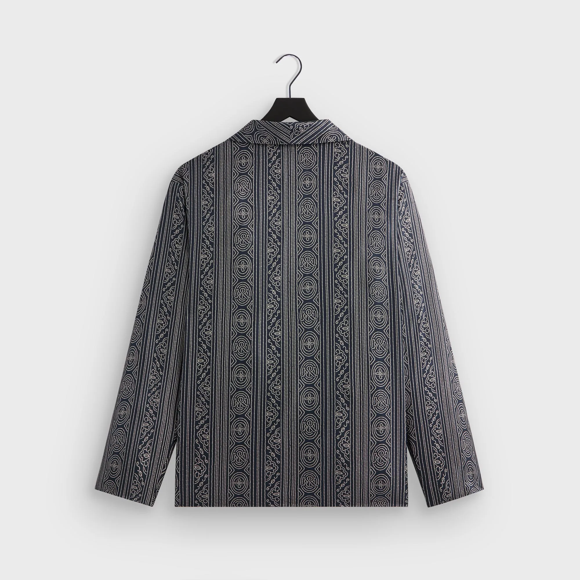 Brunch Outfit Mountain Retreat &Kin Batik Stripe Long Sleeve Thompson Crossover Shirt - Nocturnal