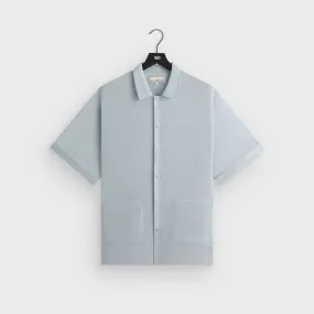 Winter Essentials &Kin Silk Habotai Short Sleeve Reade Shirt -  Light Indigo