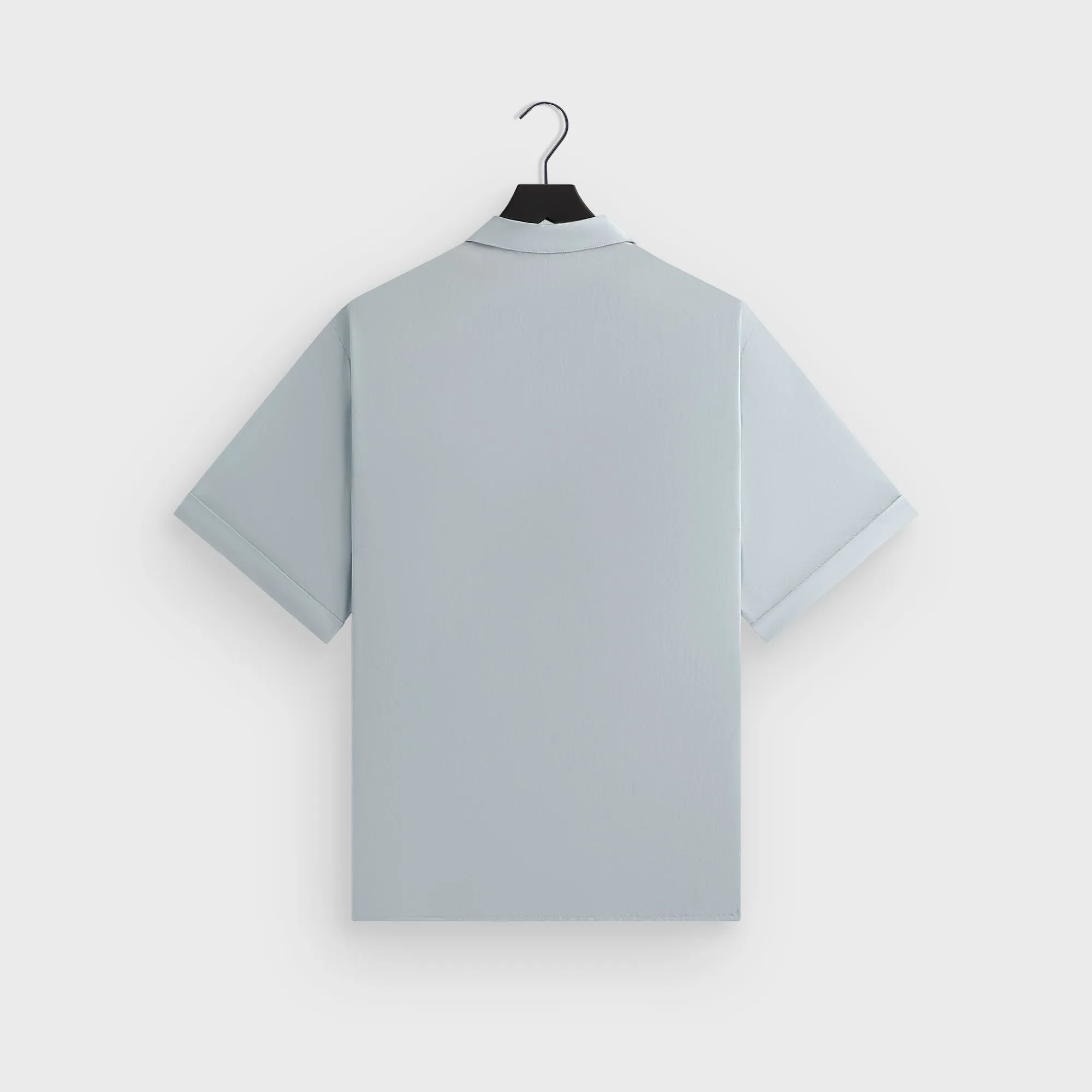 Year-Round Wear &Kin Silk Habotai Short Sleeve Reade Shirt -  Light Indigo
