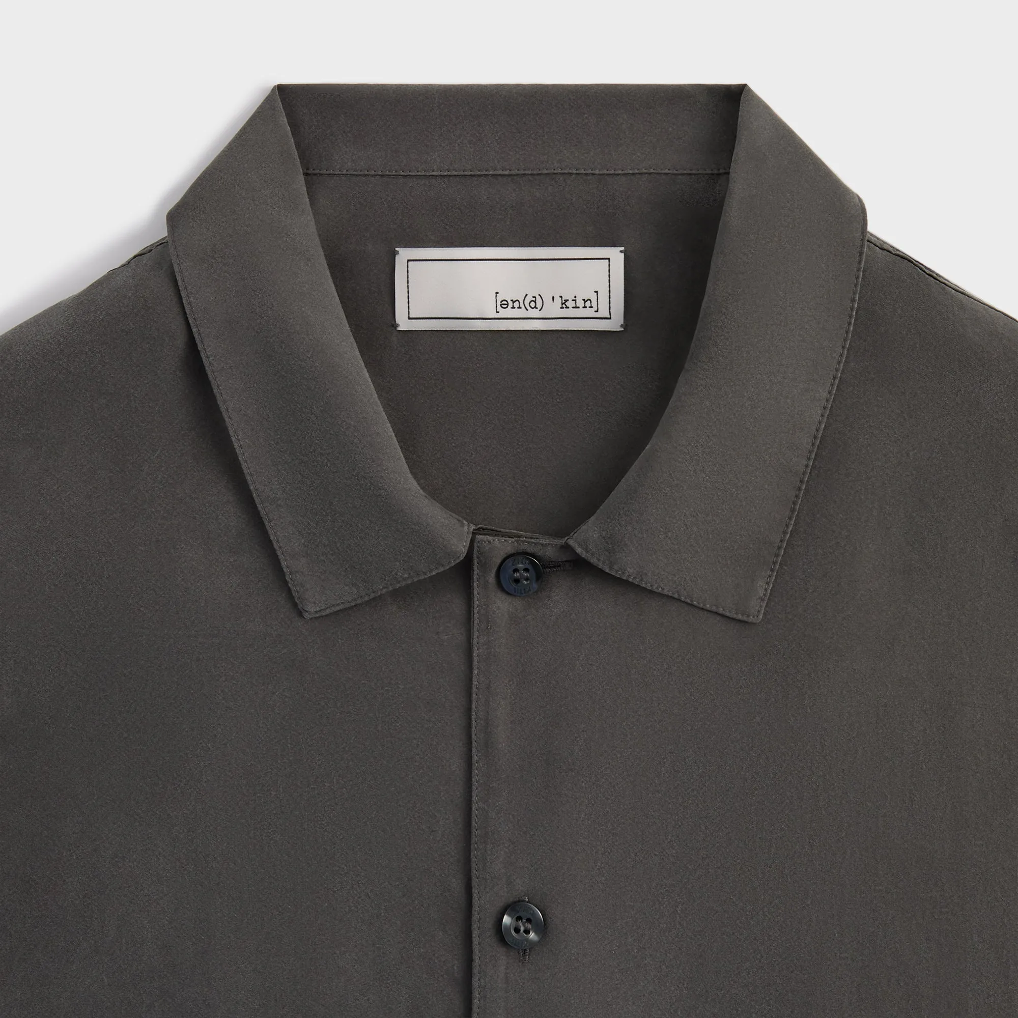 Soft Touch &Kin Silk Habotai Short Sleeve Reade Shirt -  Somber