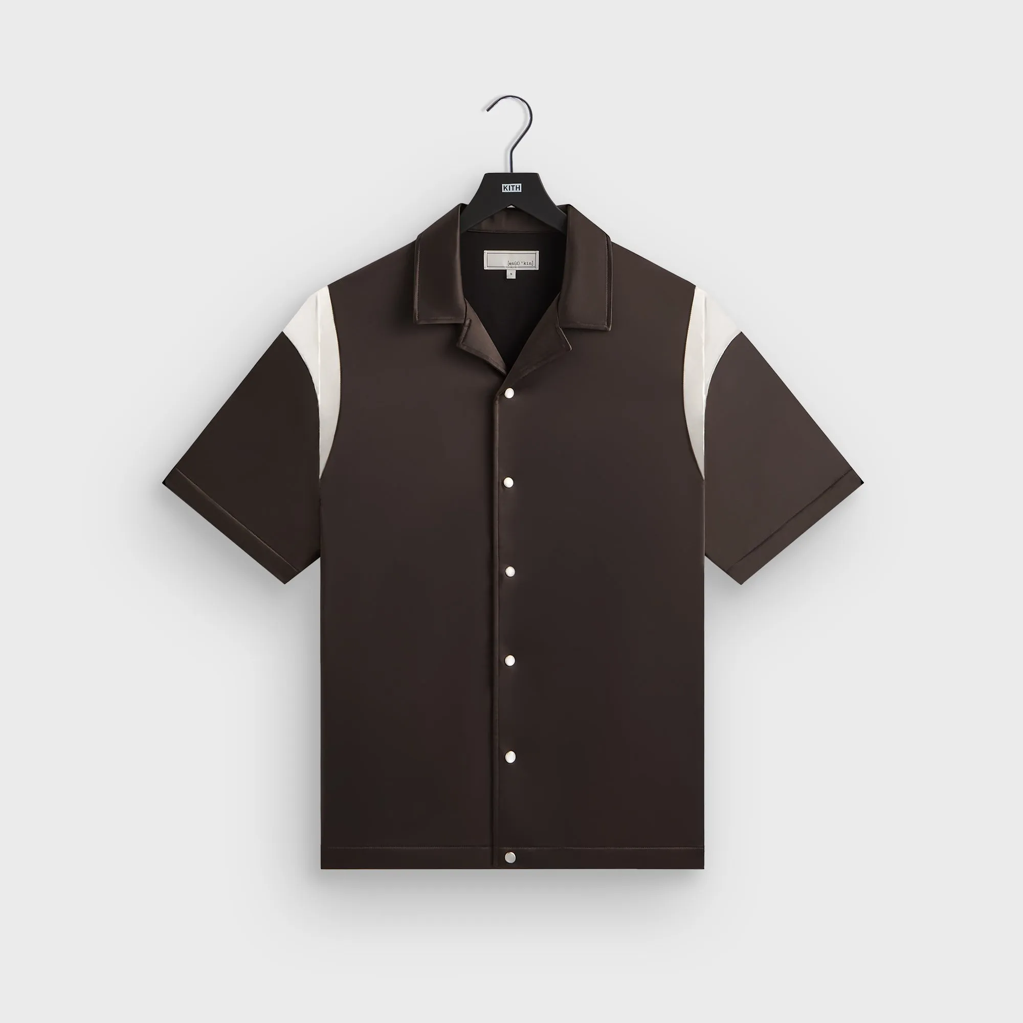&Kin Washed Satin Landon Souvenir Shirt - Kindling Raw edge
