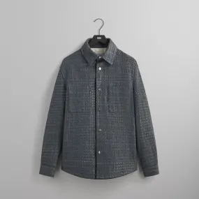 &Kin Woven Leather Apollo II Shirt - Machine Fashion Forward Geometric Pattern