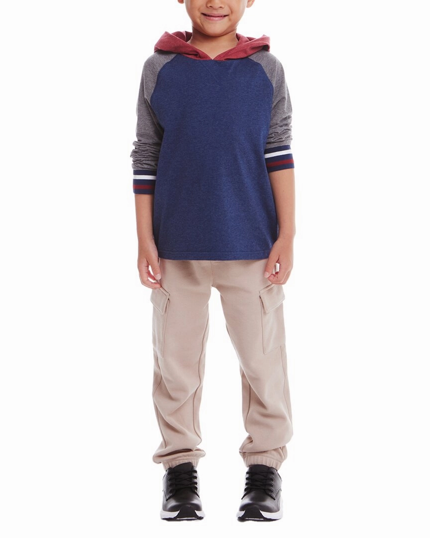 Andy & Evan Jersey Hooded T-Shirt & Jogger Set Essential Wearable Structured fabric