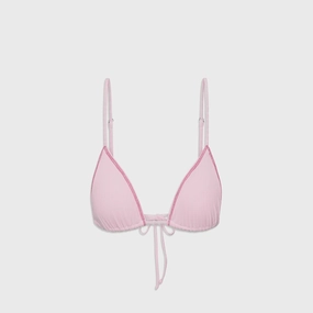 Coastal Charm Frankies Bikinis Lumia Ribbed Top - Strawberries / Cream