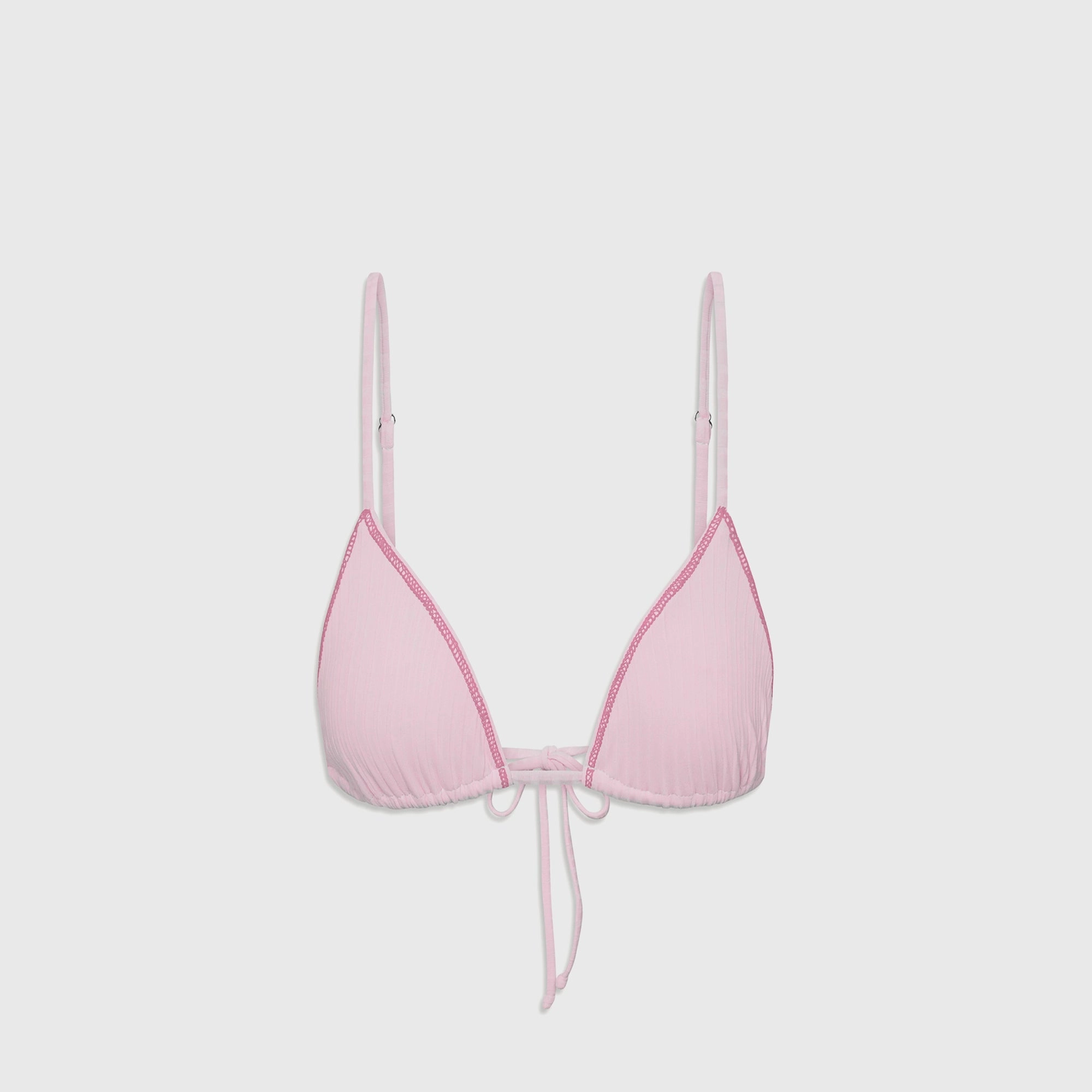 Poolside-Chic Solid colors Frankies Bikinis Lumia Ribbed Top - Strawberries / Cream