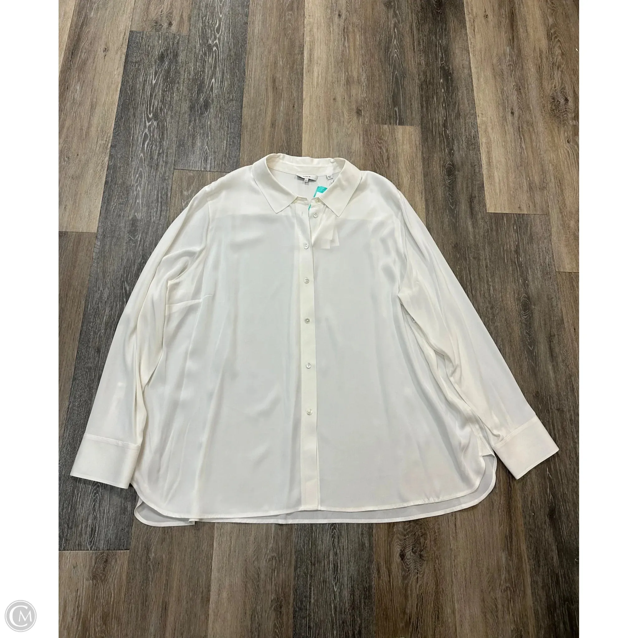 MultipanelLayout Blouse Long Sleeve By Vince In White, Size: 3x
