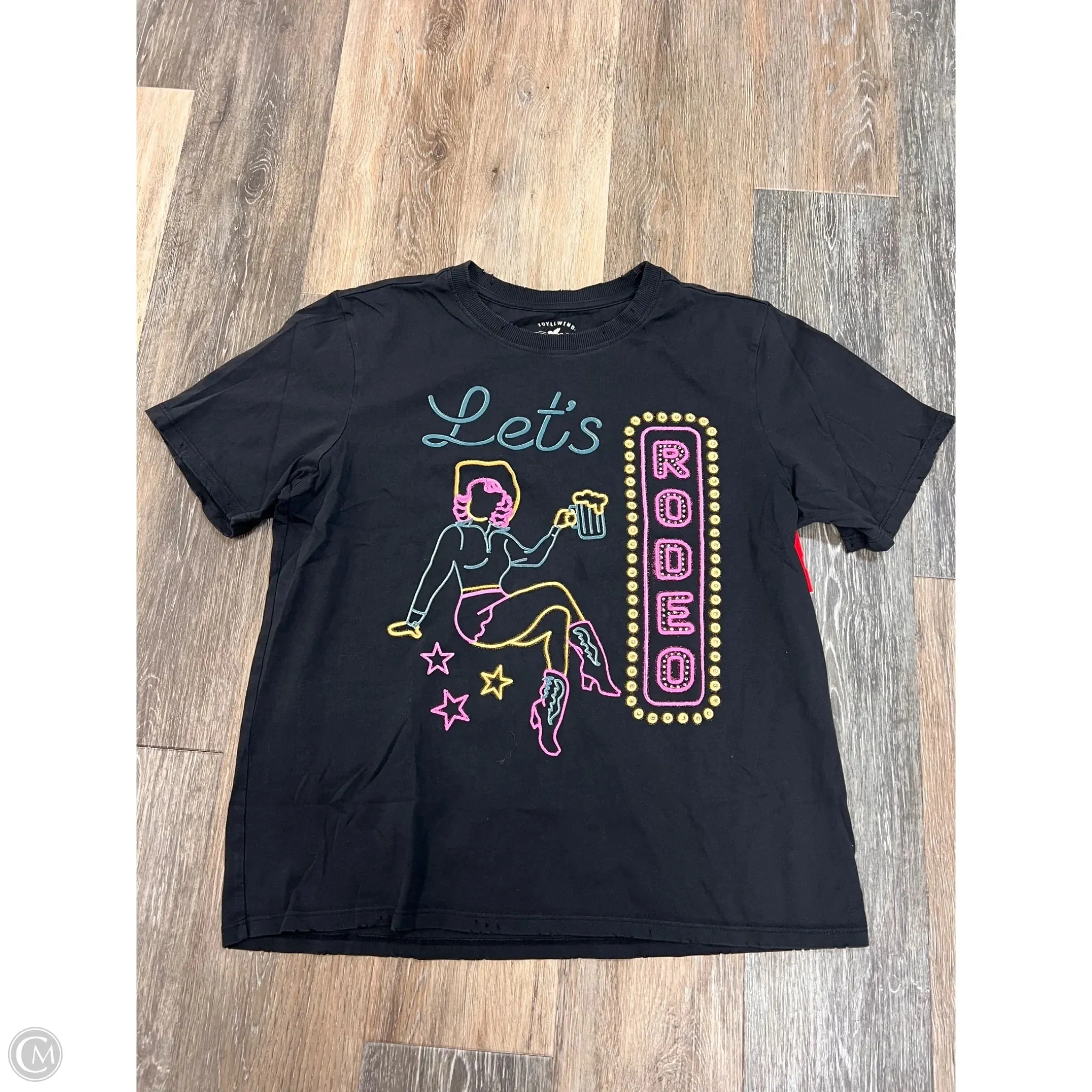 Reverseble Design Top Short Sleeve By Idyllwind In Black, Size: M