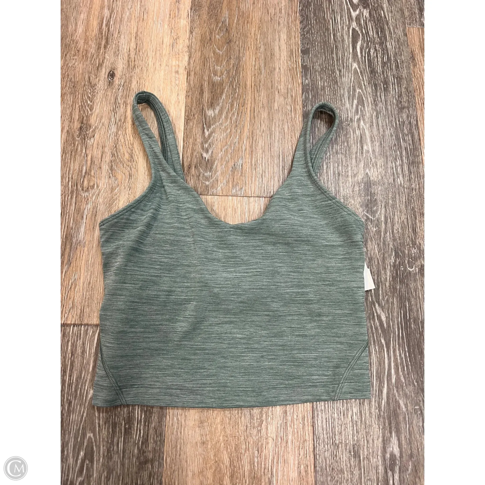 VNeck Style Athletic Tank Top By Lululemon In Green, Size: 2
