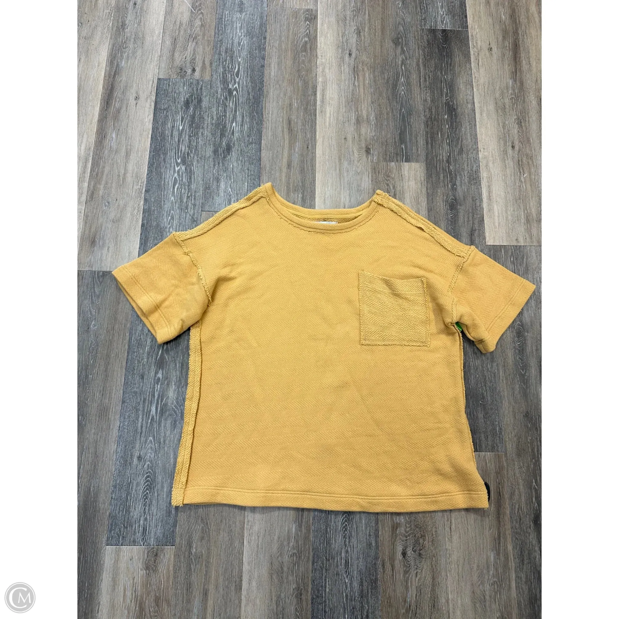 Top Short Sleeve By Free People In Yellow, Size: Xs Wind Resistant Fabric