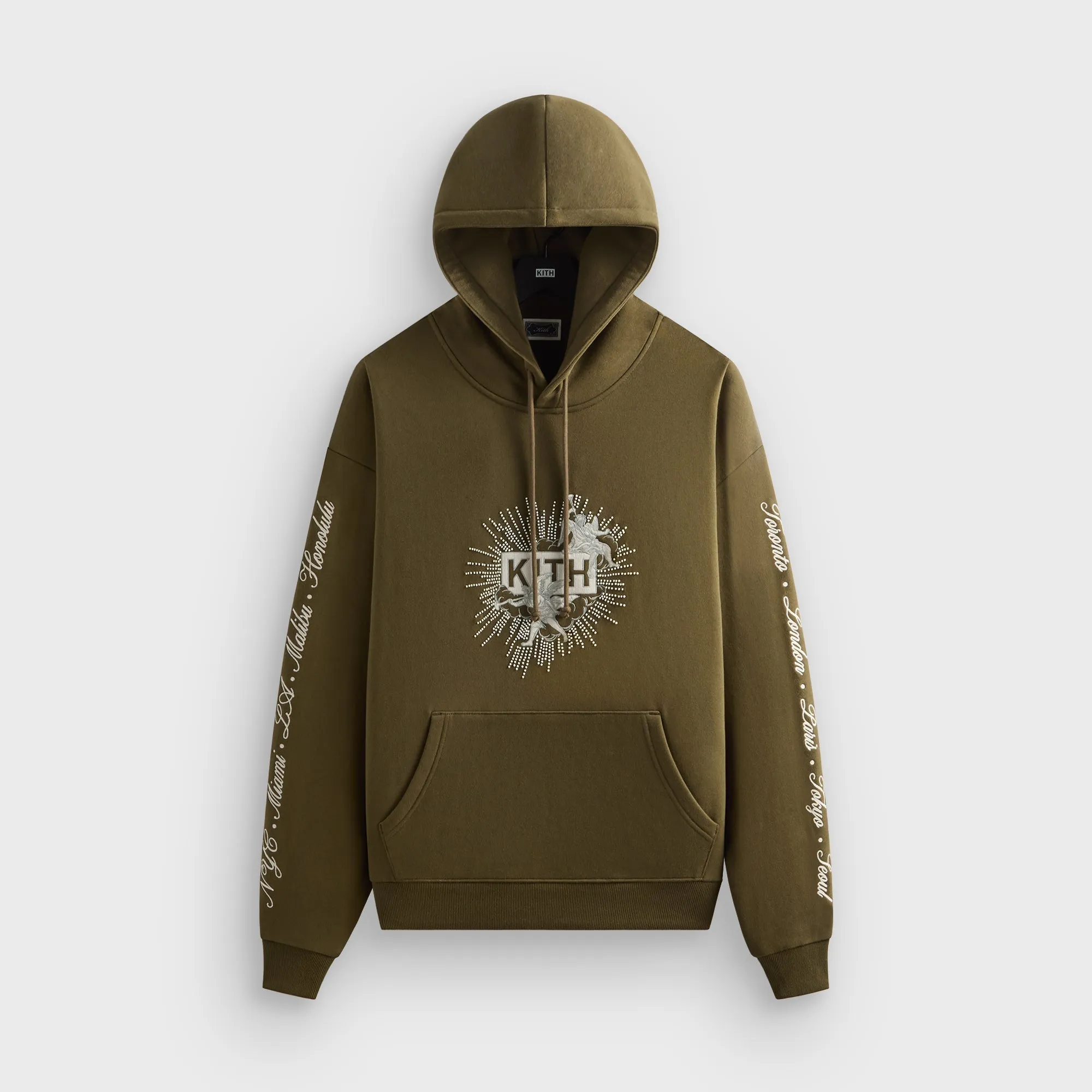 Kith Beaded Angel Nelson Hoodie - Moss polka dot style