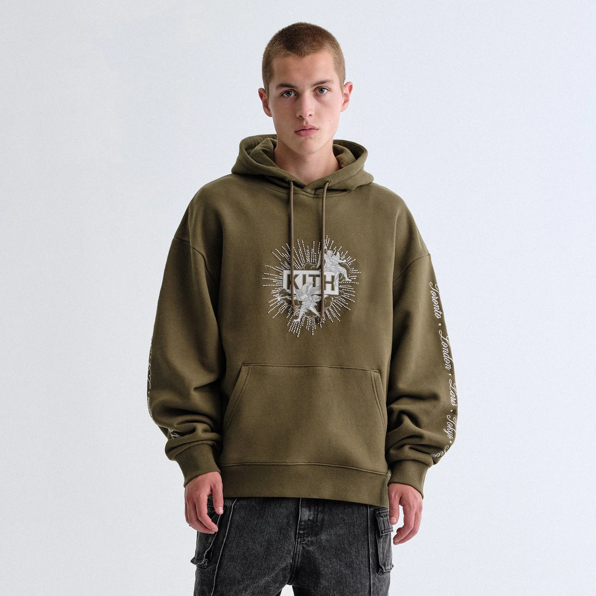Kith Beaded Angel Nelson Hoodie - Moss quick dry Cozy Apparel