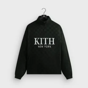 Flexible Fiber Fill Adjustable Detachable Hood Kith Double Weave Davis Quarter Zip Pullover - Stadium