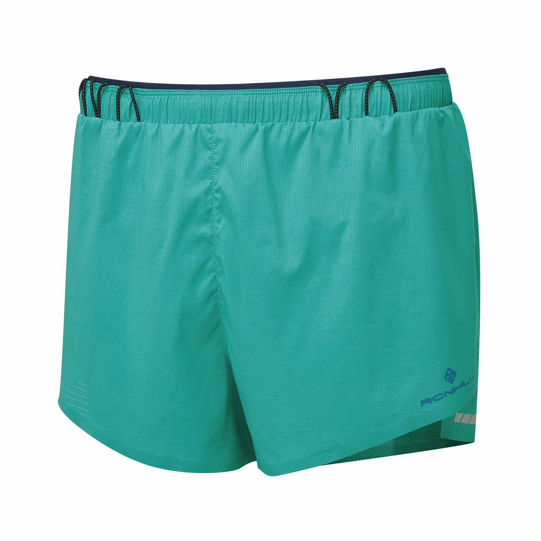 DoubleLayered Hood Ronhill | Men's Tech Race Short - Deep Laguna/Seafaring
