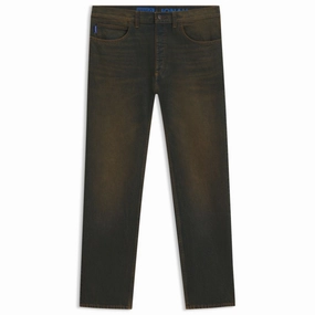 Regular-fit jeans in green-cast rigid denim Comfort Stretch