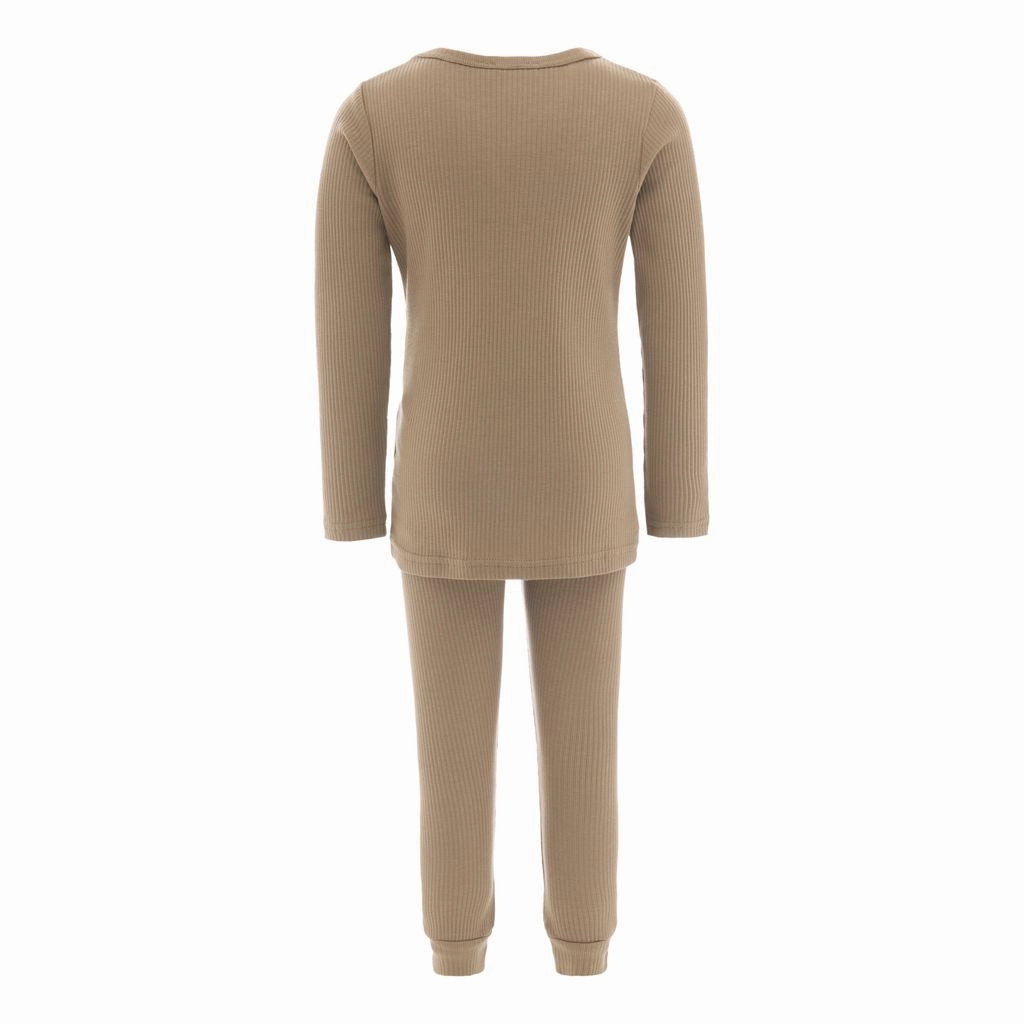 Beige Striped Modal Outfit NonRestrictive Design