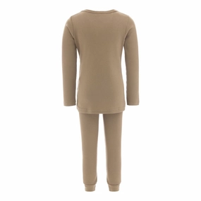Beige Striped Modal Outfit NonRestrictive Design