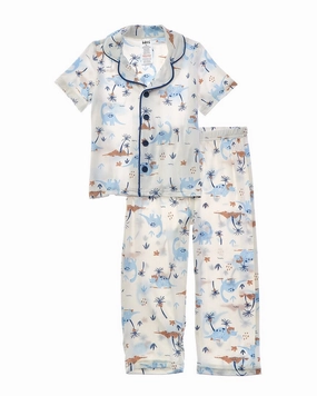 Only Boys 2pc Sleepy Time Pajama Set Adjustable Drawcord Plush Inner Layer