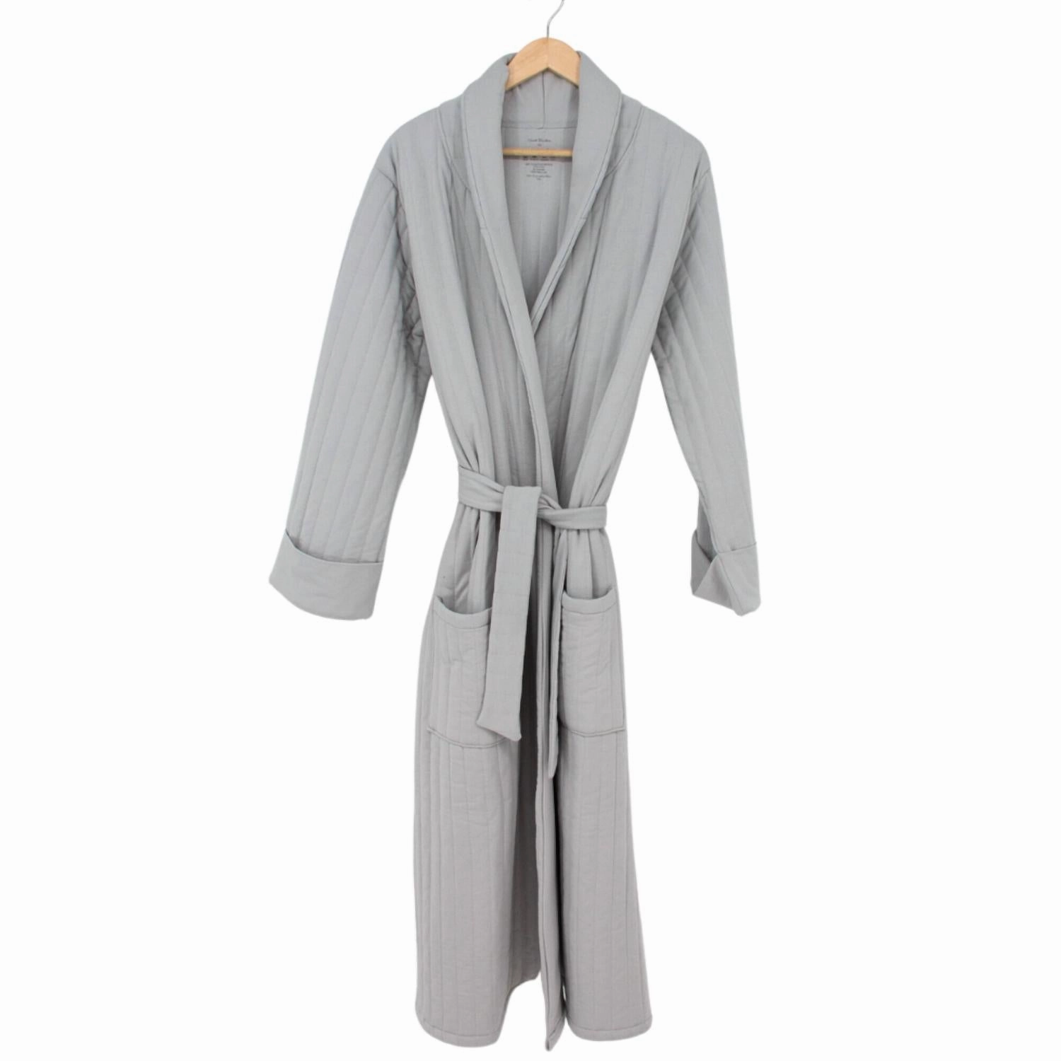 Women's Luxaboo French Terry Housecoat In Glacial Grey Moisture Wicking Technology
