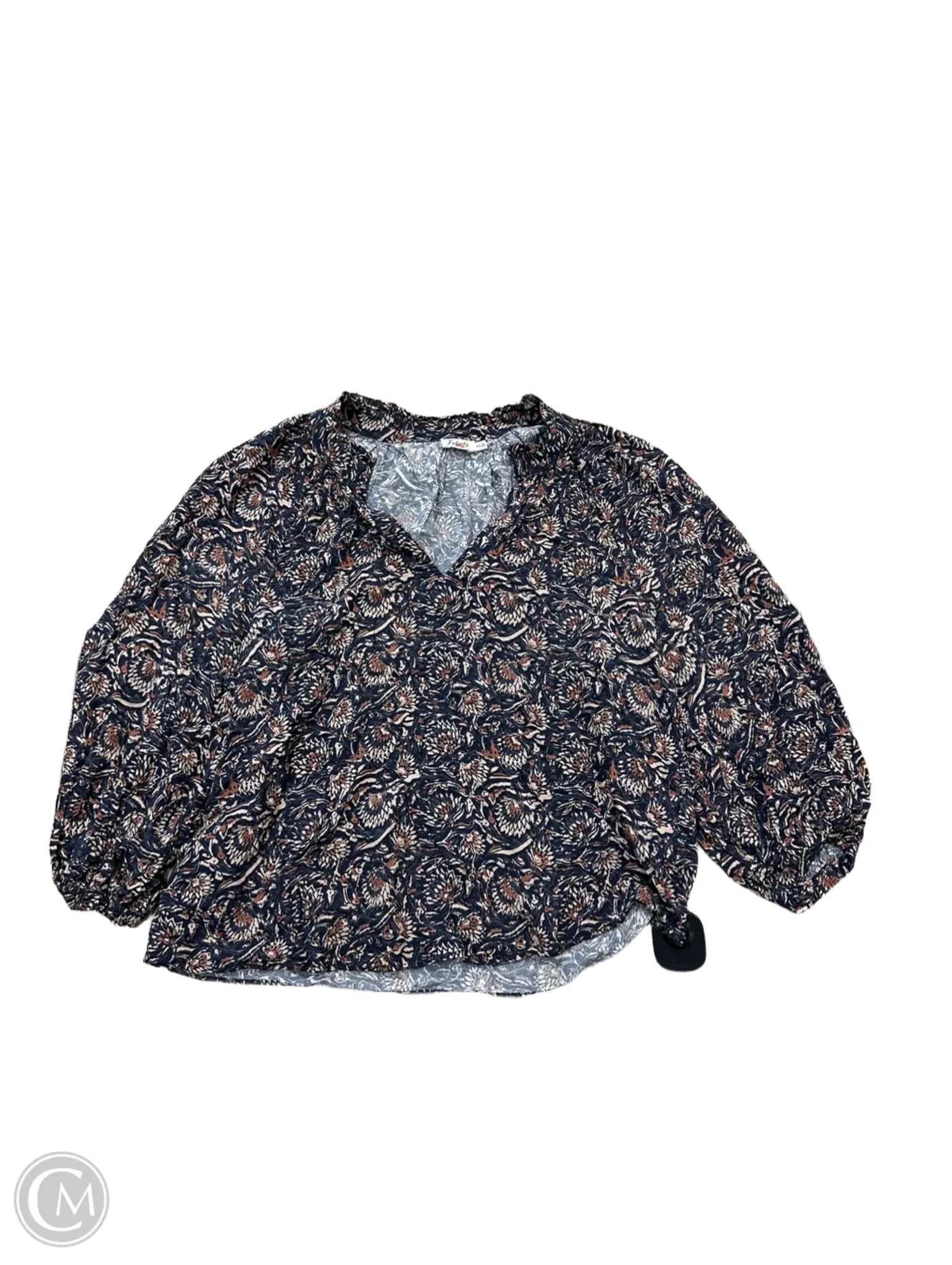 Sandwich Mesh Panel Structure Bluesign Approved Material Blouse Long Sleeve By Faherty In Floral Print, Size: Xs