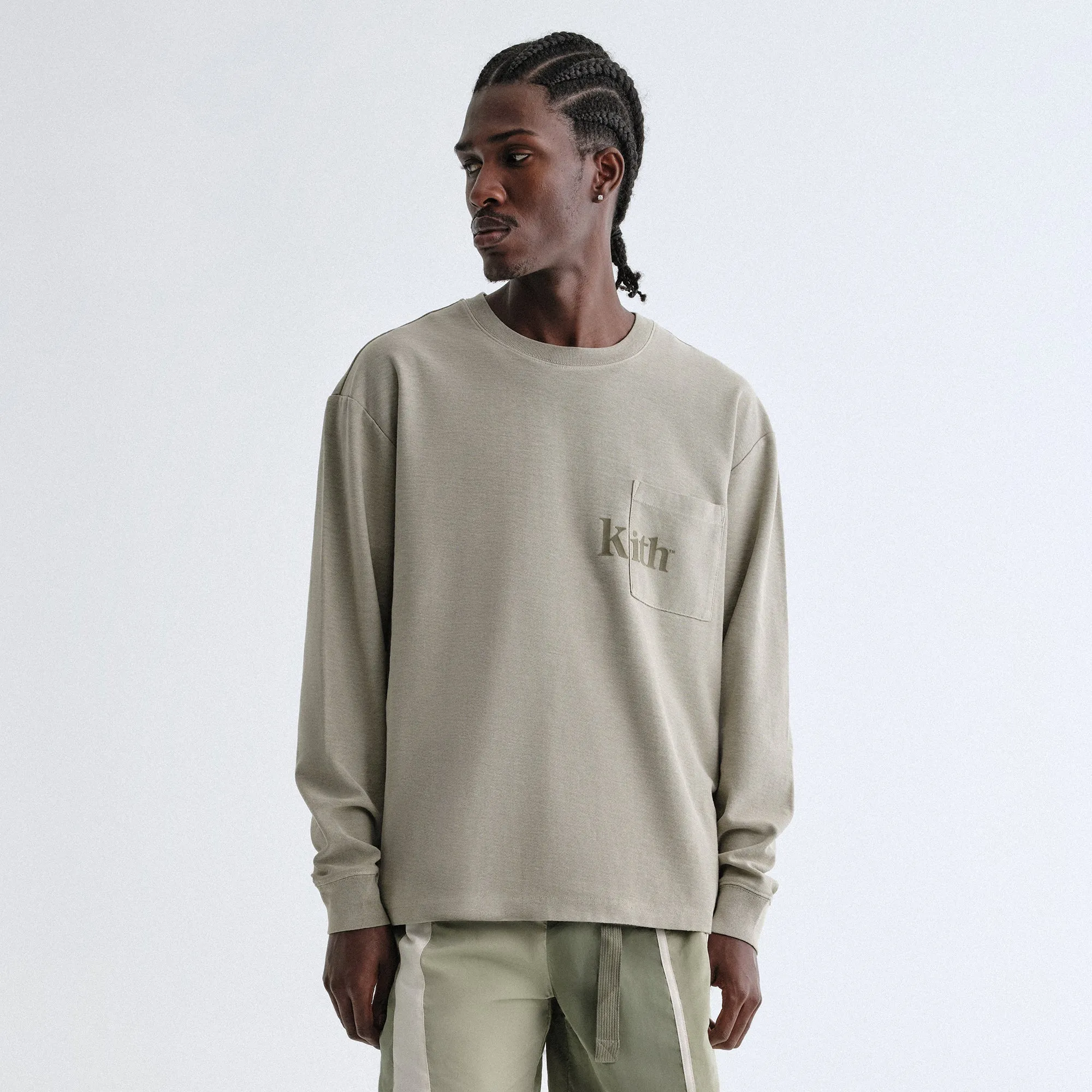 Kith Long Sleeve Quinn Tee - Haze Weekend Essential