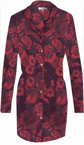 Johnny Was Women Cotton Modal Long Sleeves Carrie Long Pj Set Multicolor Double Layered Hem