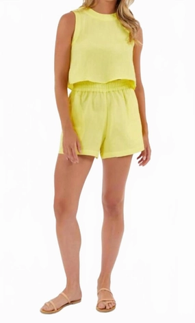 Pool Shorts And Matching Top In Citron Eco Friendly Design