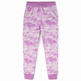 SecureCargoPockets Fashion Layer Mightly Girls Purple Tie Dye Casual Pants