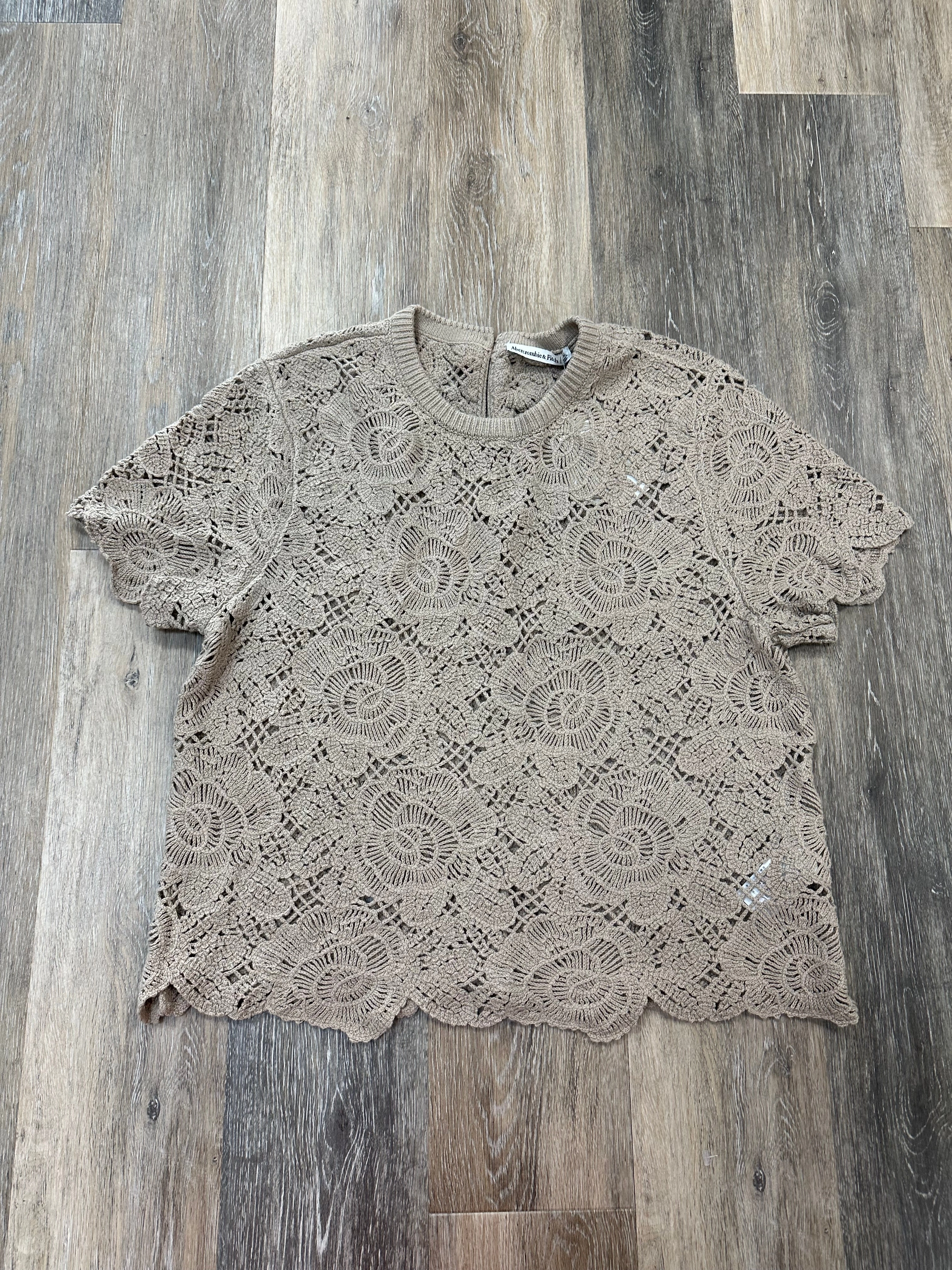 OversizedSilhouette Hidden Pocket Design Top Short Sleeve By Abercrombie And Fitch In Brown, Size: Xl