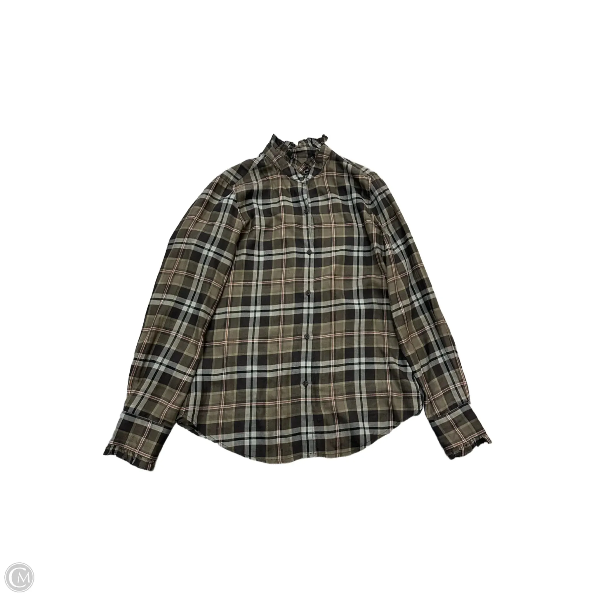 Blouse Long Sleeve By Nili Lotan In Green, Size: S Anti Pilling Treatment Built In Filter Layer