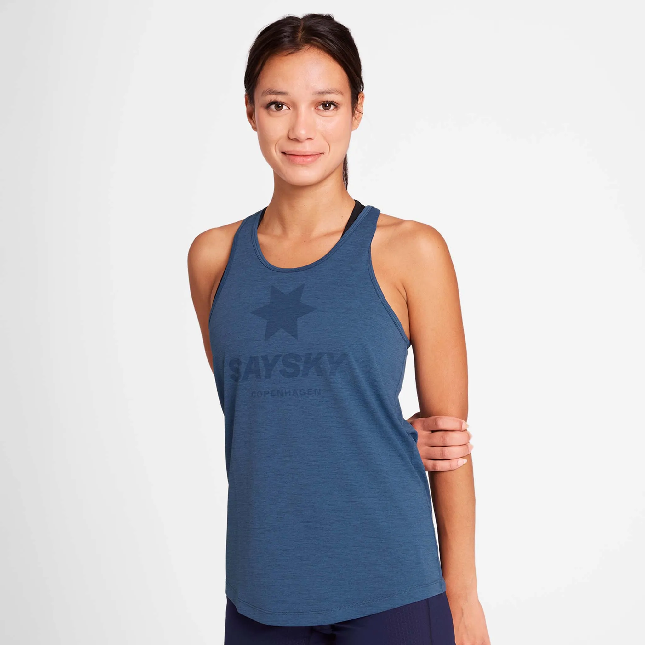 Smooth Movement Non Irritating Seams SAYSKY | Women's Logo Combat Pro Singlet - Blue