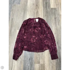 MoistureWicking Technology AntiPillingTreatment Blouse Long Sleeve By Evereve In Floral Print, Size: S
