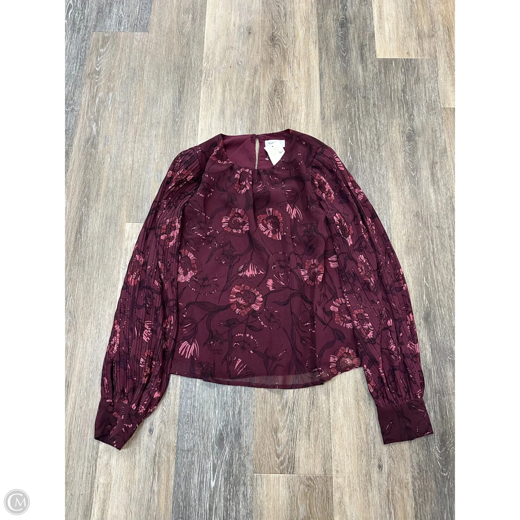 MoistureWicking Technology AntiPillingTreatment Blouse Long Sleeve By Evereve In Floral Print, Size: S