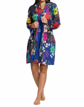 Archimal Sleep Robe In Blue Multi Moisture wicking QuickDry Technology
